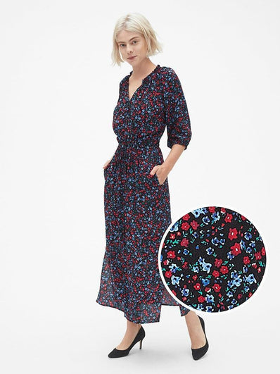 Tie-Waist Maxi Shirtdress