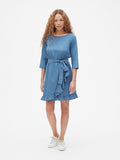 Faux-Wrap Ruffle Hem Dress